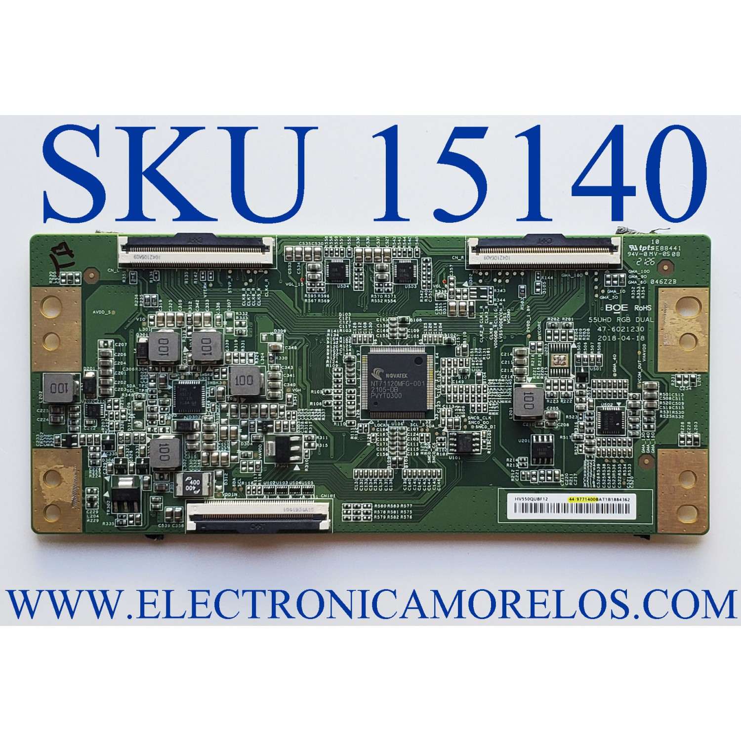 T-CON PARA TV ONN / NUMERO DE PARTE 44-97714OOB / 47_6021230 / 44-9771400B / DISPLAY HV550QUB-F12 / MODELO 100012586 100012586 (55 PULGADAS)	